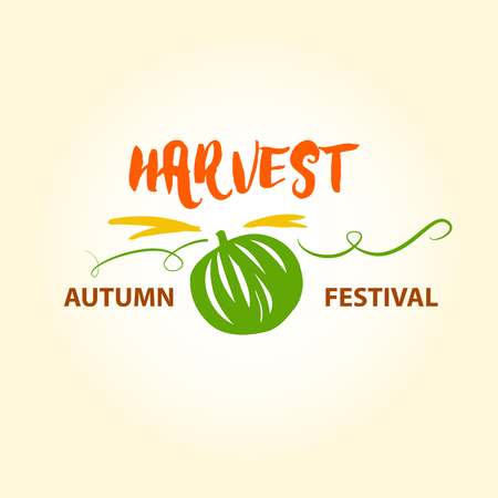 Hand drawn lettering element illustration for harvest autumn festival.のイラスト素材