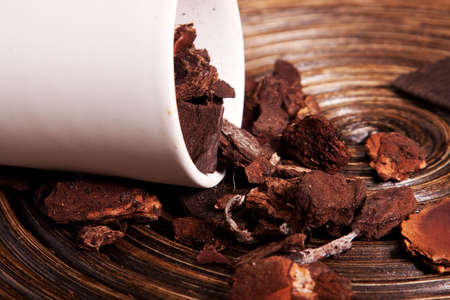 FLOWERPOT FALLEN DOWN WITH SOIL FOR ORCHIDSの写真素材