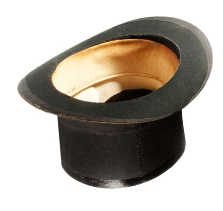 black top hat upside downの写真素材