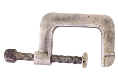 Carpenter's g-press tool isolated on white の写真素材