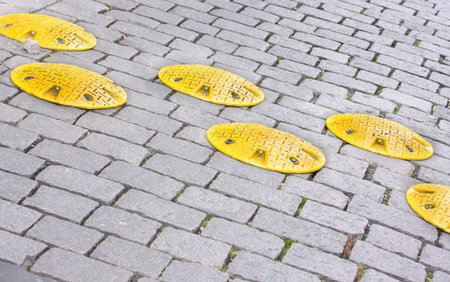 Road speed bump - a safety restriction to prevent people from fast driving
