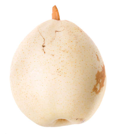 White chinese pear with spot isolated on whiteの写真素材