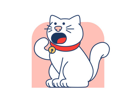 Vector illustration of a hungry cat