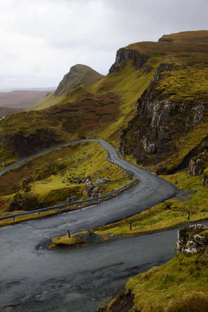 road on the green mountainの写真素材
