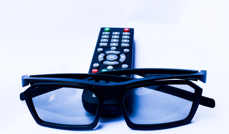 3d glasses isolated on white backgroundの写真素材