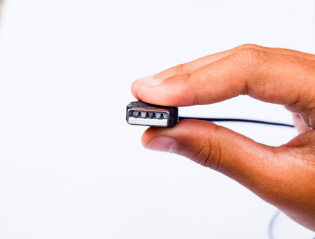 HDMI port on white backgroundの写真素材