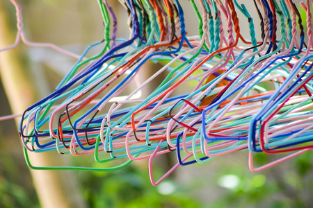 plastic coat hangerの写真素材