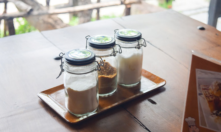 sugar set in coffee shopの写真素材