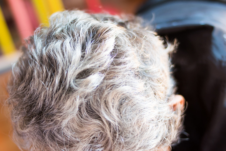 gray hair of elegant elderly ladyの写真素材