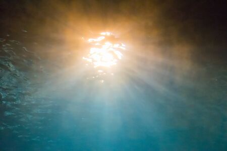 colorful of light underwaterの写真素材