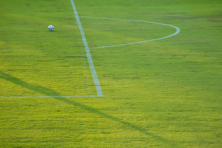 Soccer football field stadium grass line ball