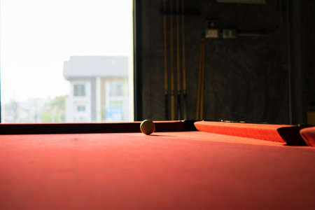white ball in empty snooker table