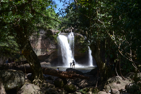 Haew Suwat Waterfall ,Khao Yai National Parkの写真素材