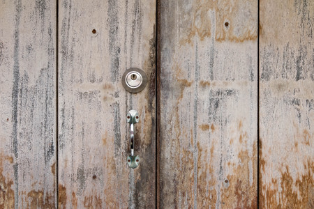Old Wooden Door Lock Plank Background Board Design and Decorationの写真素材