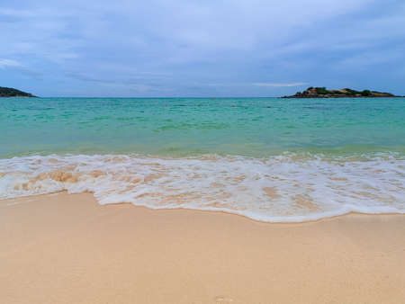 The beach of Samae San island at Chonburi in Thailandの写真素材