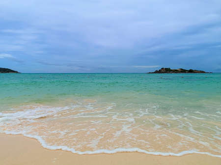 The beach of Samae San island at Chonburi in Thailandの写真素材