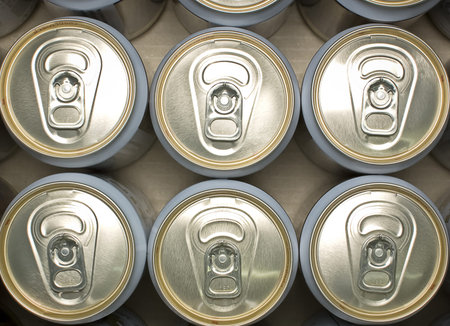 Cans in brown carton