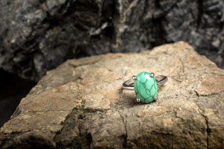 Ring on the Stone to communicate the art of beauty and strength.の写真素材