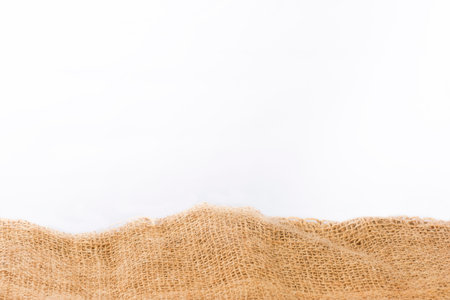 Sackcloth Paving concept on isolate white background. copy space for text.の写真素材