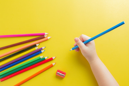 Children and color in hand To create the imagination of learning and development in the arts.の写真素材