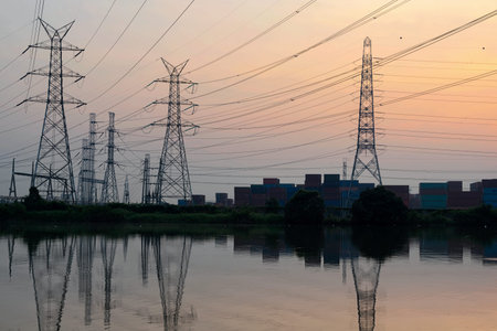 High Voltage Electric Transmission Tower Energy Pylon