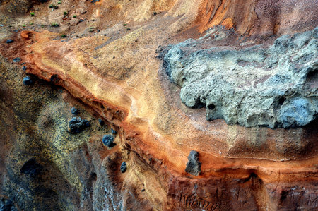stratified volcanic ash