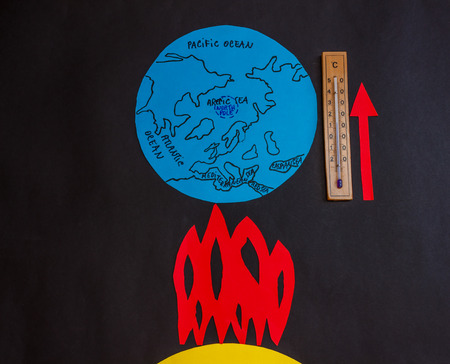 increase in temperature of our planet due to global warmingの写真素材