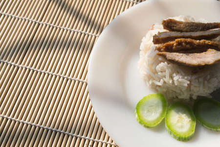 rice with pork friedの写真素材