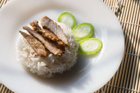 rice with pork friedの写真素材