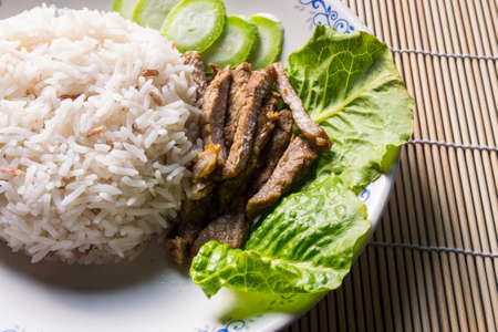 rice with pork friedの写真素材