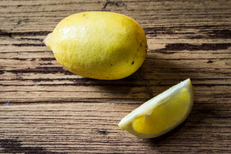 lemons on woodenの写真素材
