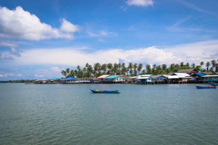 Seascape and fishing villageの写真素材