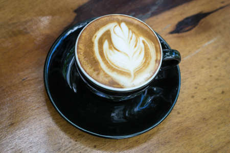 cup of latte coffeeの写真素材