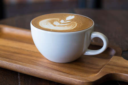 cup of latte coffeeの写真素材