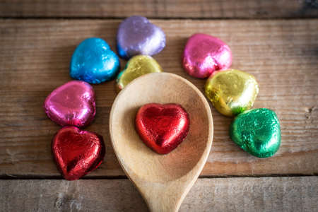 Valentines Day background with heartsの写真素材