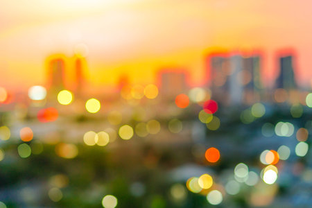 Building image blur evening