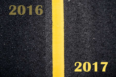 Asphalt with yellow road lineの写真素材