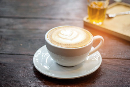 Cup of Latte Hot Coffee Caffeine Cuisine for Drinkの写真素材