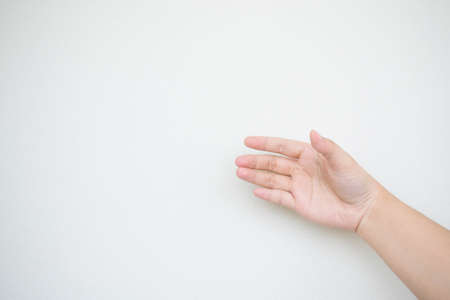 female hand on the white backgroundの写真素材