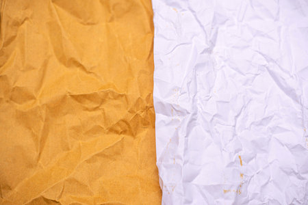 Crumpled old brown and white paper texture