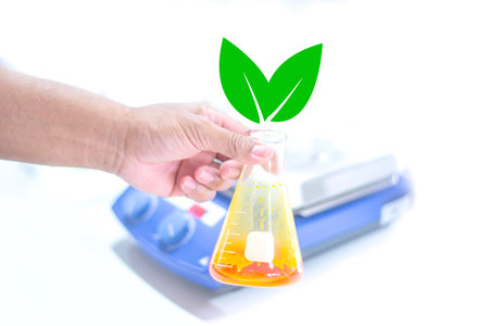 Scientists are testing the quality of biodiesel for the world.の写真素材
