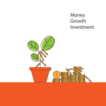 Money tree growth ,  Business investment conceptのイラスト素材