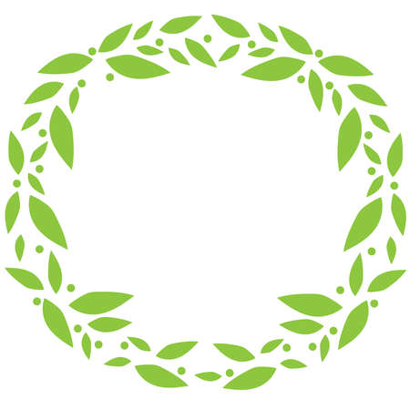 Abstract design wreath with green leafのイラスト素材