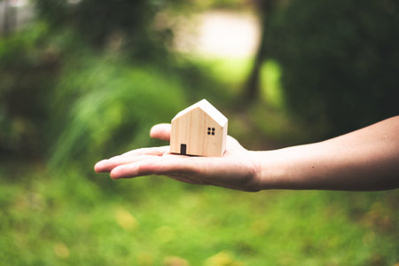 Home loan concept, Home protecting insurance conceptの写真素材