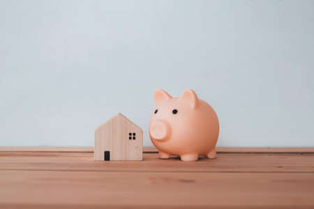 Saving money for buy a house and real estate , saving conceptの写真素材