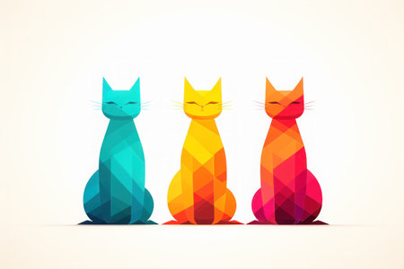 Cat Simple clean logo design. Generative AIの素材