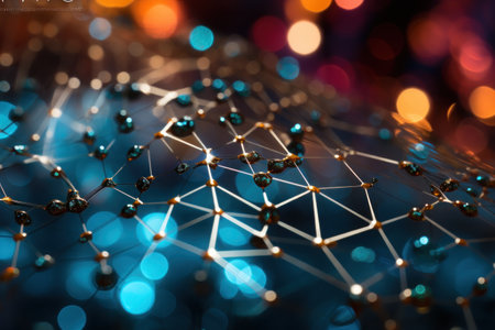 Abstract digital network connection background. Big data background. Technology wallpaper. Generative AIの素材