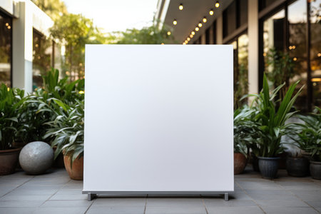Mockup of a white blank billboard, in the shopping mall. Generative AIの素材