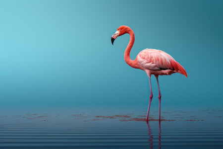 flamingo, extreme minimalism, empty space. Generative AIの素材