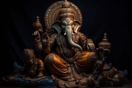 Ganesh an important image during Diwali. Generative AI.の素材